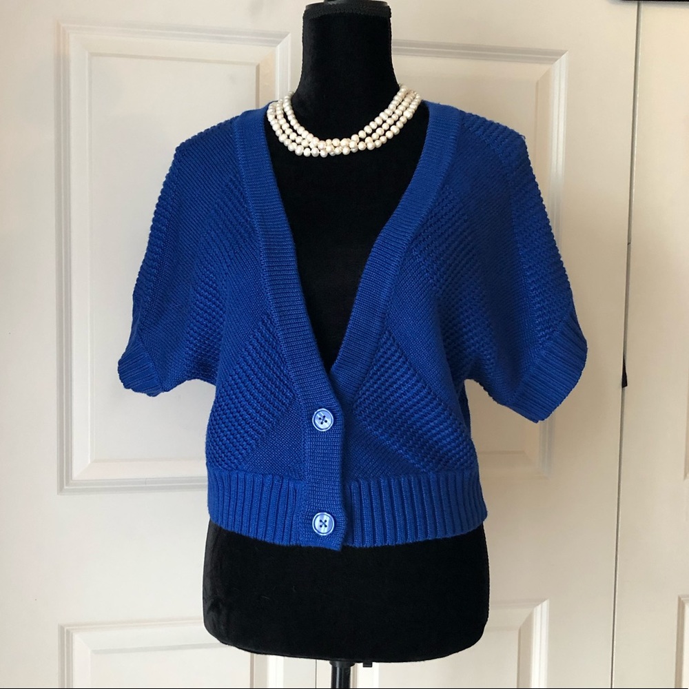Worthington Royal Blue Batwing Cardigan Size L